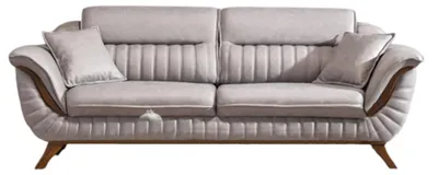 Immagine prodotto di Divano in tessuto grigio chiaro Soggiorno Divano di design a 3 posti Divano in tessuto