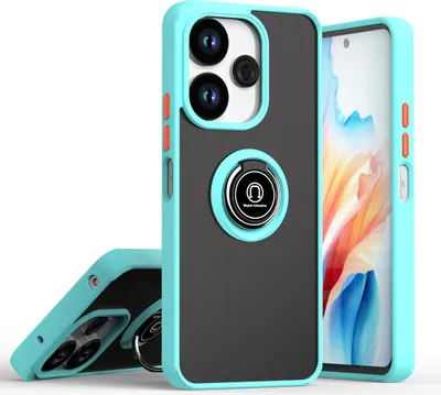 Image de Etui pour Xiaomi Redmi 13 5G/4G étui en TPU translucide mat avec support d'anneau et stand Bleu