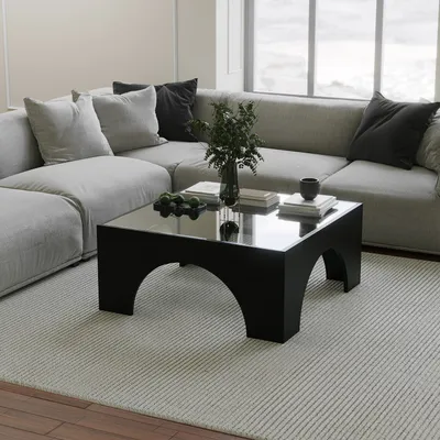Produktbild von Skye Decor, Seine, Couchtisch, 100 % GLAS, Schwarz, 80 x 35 x 80 cm