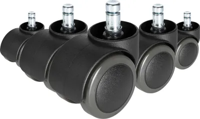 Produktbild von hjh OFFICE Stuhlrollen 5x ROLO FREE 10mm/50mm Ersatz Rollen Bürostuhl für Parkett, Laminat, Fliesen oder Steinboden