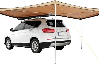 Zdjęcie produktu dla VEVOR markiza do przyczepy kempingowej 270°x2,5m daszek przeciwsłoneczny do kampera UV50+ ochrona przed promieniowaniem UV markiza 280-G tkanina poliestrowa PU3000mm wodoodporna z torbą PVC Idealna na kempingi rodzinne wycieczki