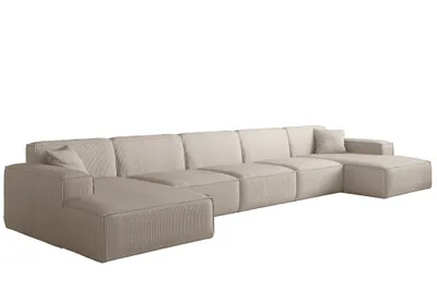 Produktbild von Wohnlandschaft Sofa U-Form CELES PREMIUM XL in Stoff Scala Hellbeige