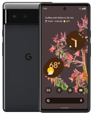 Productafbeelding van Google Pixel 6 256 GB Smartphone - 16,3 cm (6,4 inch) AMOLED Full HD Plus scherm met resolutie 1080 x 2400 - Octa-Core processor (Cortex X1 Dual-Core 2,80 GHz + Cortex A76 Dual-Core 2,25 GHz + Cortex A55 Quad-Core 1,80 GHz) - 8 GB RAM - Android 12 - 5G - Standaard model - Ondersteuning voor 2 SIM-kaarten - Geen simlock - Frontcamera: 8 megapixels - Achtercamera: 50 megapixels / 12 megapixels - 4614 mAh batterij - Near Field Communication (NFC)