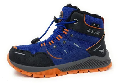 Image de Mustang : chaussures pour enfants, bottes d'hiver pour garçons, bottes bleues, chaussures de loisirs
