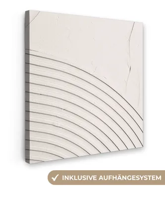 Obrázek produktu pro OneMillionCanvasses® - Obrazy na plátně - Umění - Bílé - Linie - Abstraktní, nástěnná malba, nástěnné dekorace obrazy obývací pokoj, 90x90cm