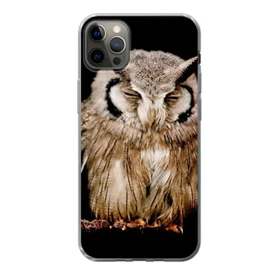 Produktbild von MuchoWow® Handyhülle Schutzhülle Hülle für iPhone 12 Pro Max Eule - Vogel - Schwarz Silikon Softcase Handy Hülle - Hartschale