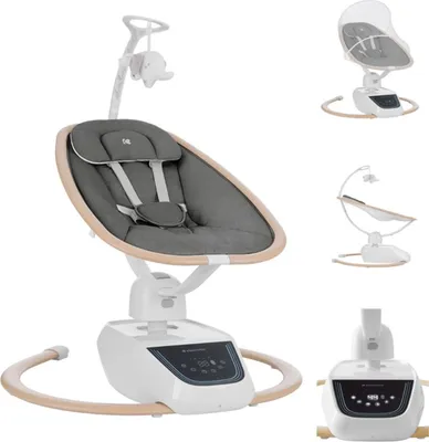 Produktbild von Kikkaboo Babywippe BeMoove elektrisch Moskitonetz Fernbedienung Melodien Timer grau