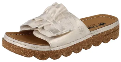 Produktbild von RIEKER Damen Pantolette metallic-beige Kunstleder - Größe: 40
