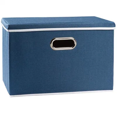 Produktbild von Große Aufbewahrungsbox mit Deckel, faltbare Aufbewahrungsboxen, Aufbewahrungskorb mit Griff, dekorative Stapelboxen, Organizer
