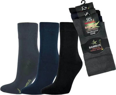 Produktbild von Harmony Bambus Socken in 3er Pack Schwarz-Grau-Blau-43/46