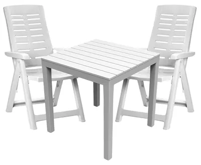 Produktbild von Sitzgarnitur Bistrogarnitur 3-teilig Weiß Holzoptik