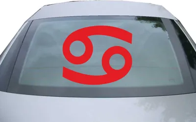 Produktbild von Indigos UG - Aufkleber Heckscheibe & Motorklappe DE2421 - rot - 600x514 mm - Krebs Sternzeichen - Auto Scheiben Fenster Heckklappe Tuning Racing JDM - Die cut