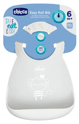 Image de Bavoir à poche élastique gris - Chicco