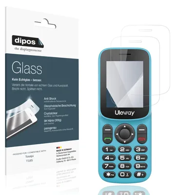 Produktbild von 2x Schutzfolie für Tosaju T185 - Anti-Shock 9H Folie dipos Glass Kunststoffglas