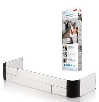 Produktbild von reer Herdschutz Premium XL silber-schwarz 57 - 90 cm