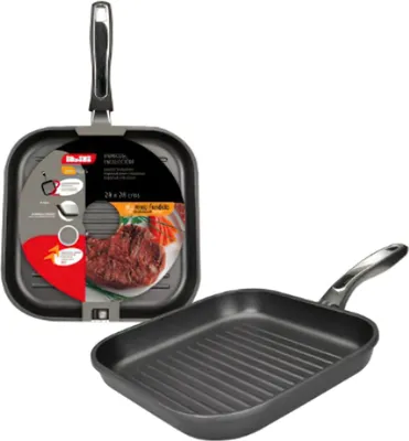 Immagine prodotto di Padella grill Induplus - rivestimento antiaderente - 18 cm - alluminio - adatta all'induzione