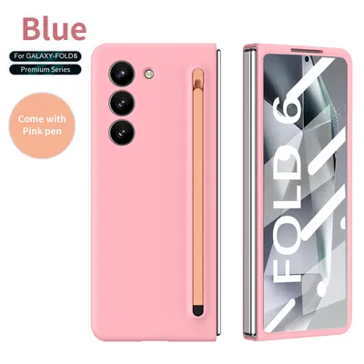 Obrázek produktu pro Pouzdro na Samsung Galaxy Z Fold 6 tenké odolné proti nárazu a poškrábání pouzdro s integrovaným perem a ochranou displeje Růžový