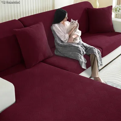 Produktbild von Verstellbare Elastische Sofaüberzug für 1-Sitzer und Chaise Lounge
