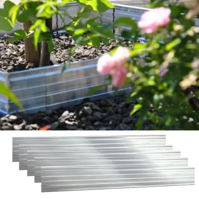 Image de Lot de 5 Bordures de Gazon aluminiumminium 10cm x 200cm (10m) – Green Universe – Bordure de Massif Renforcée 3mm