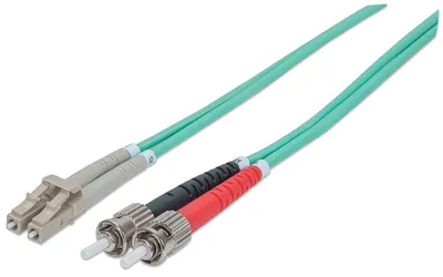 Produktbild von INTELLINET LWL Anschlusskabel LC/ST 5m Multimode OM3 Aqua