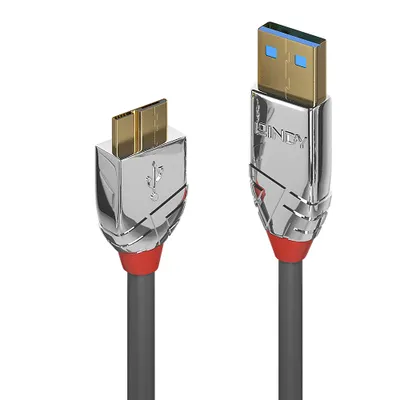 Productafbeelding van Lindy 36657 Lindy USB 3.0 Kabel Typ A/Micro-B Cromo Line M/M 1m