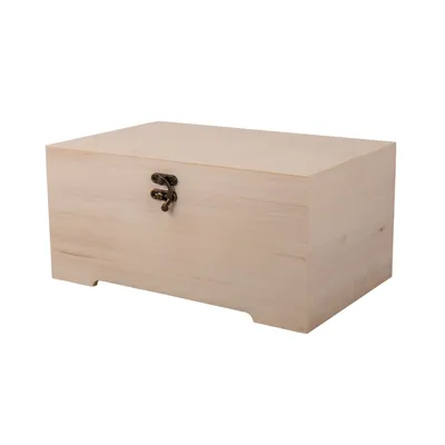 Obrázek produktu pro Dřevěná truhla se 6 úložnými boxy – k vlastnímu zdobení – 28 x 18 x 13,5 cm.