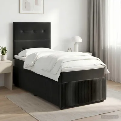 Immagine prodotto di Maison Exclusive - Letto boxspring con materasso nero 90 x 200 cm velluto