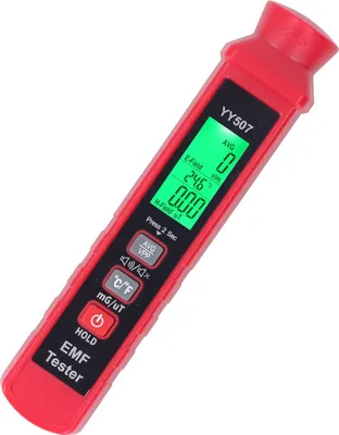 Obrázek produktu pro 3V elektromagnetický měřič záření EMF Meter LCD podsvícený displej Zvukový světelný alarm Ruční detektor záření pro domácnost