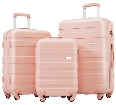 Image de Set de valises, roulettes Spinner, cadenas TSA, CQY-rose