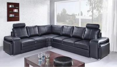 Produktbild von Ecksofa Wohnlandschaft Polster Eck Sofa Couch Sitz Garnitur Modern Leder L-Form