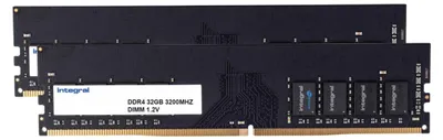 Zdjęcie produktu dla Integral IN4T32GNGRTXK2, 64 GB, 2 x 32 GB, DDR4, 3200 MHz, 288-pin DIMM