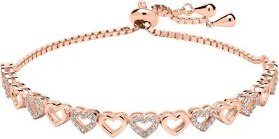 Produktbild von Unique Herzarmband aus rosévergoldetem 925er Silber mit Zirkonia