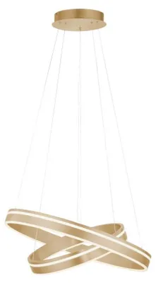 Image de Paul Neuhaus LED Suspension Smart Home Q VITO laiton mat rond double anneau télécommande laiton mat salon, salle à manger, cuisine 8420-60, 8420-55, 8420-13