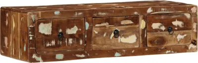 Image de Meuble TV mural 100x32x25 cm bois massif de récupération