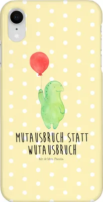 Produktbild von Mr. & Mrs. Panda Iphone XR Handyhülle Schildkröte Luftballon - Gelb Pastell - Geschenk, Mut, Handy Case, Motivation, Premium Kunststoff, Schildkröten