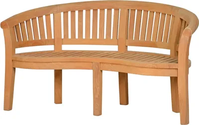 Produktbild von Teakbank Massivholz Bananenbank 160 cm geschwungen Gartenbank