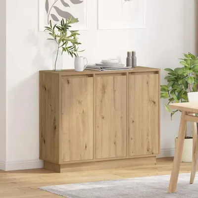 Produktbild von vidaXL LED-Sideboard Artisan-Eiche 90 x 32 x 75 cm Holzwerkstoff