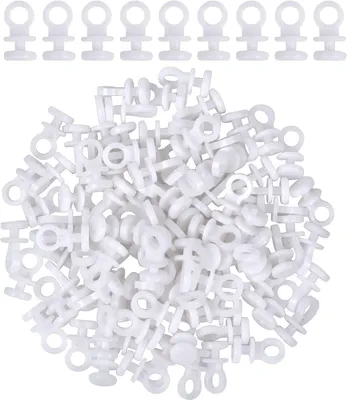 Immagine prodotto di Gancio per tende in plastica, 9 mm, confezione da 100 pezzi, per binari per tende