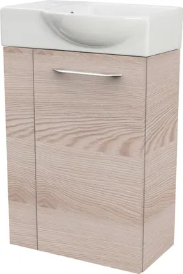 Produktbild von Fackelmann SBC B. CLEVER Gäste WC Set 2-teilig 45 cm, Braun hell, rechts,  Keramik Hahnloch links