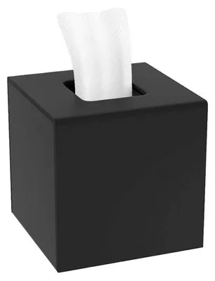 Immagine prodotto di Contenitore quadrato per fazzoletti di carta, in acrilico opaco, nero, dimensioni 14 x 14 x 14 cm