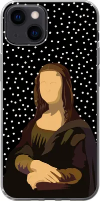 Produktbild von MuchoWow® Handyhülle Schutzhülle Hülle für Telefoonhoesje iPhone 13 Leonardo da Vinci - Alte Meister - Dots - Schwarz Silikon Softcase Handy Hülle - Karteninhaber