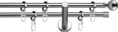 Produktbild von SN Deco - Innenlaufgarnitur Venedig, 16 mm, 2-Lauf, edelstahl optik, 100 cm