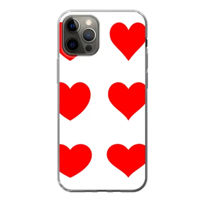 Produktbild von MuchoWow® Handyhülle Schutzhülle Hülle für iPhone 13 Pro Eine Illustration mit neun roten Herzen Silikon Softcase Handy Hülle - Handy-Tasche