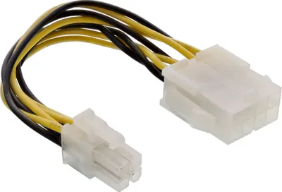 Zdjęcie produktu dla InLine® 26633A Wewnętrzny adapter zasilania, 8-pinowy zasilacz ATX2.0 (EPS) do 4-pinowej płyty głównej ATX1.3, 0,15 m