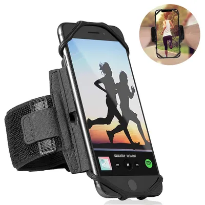 Produktbild von Laufarmband, 360° drehbar mit Schlüsselhalter und Handyhalterung zum Wandern, Radfahren und Spazierengehen
