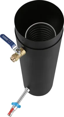 Obrázek produktu pro Trubka kamen Izrielar s topnou spirálou z nerezové oceli, průměr 15 cm, výška 52,5 cm, kompletní topná souprava s ventilem a příslušenstvím pro ohřev teplé vody a vytápění domácností