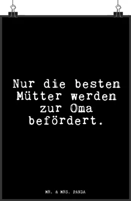 Produktbild von Mr. & Mrs. Panda Bild Nur die besten Mütter... DIN A3 - Schwarz - Geschenk, stolz, drucke, Sprüche, Oma Spruch, Glizer Weisheiten Zitate Lustig Weisheit Worte, Wandbild