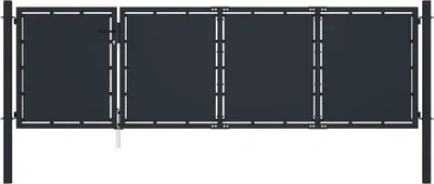 Produktbild von Gartentor aus Stahl 350 x 100 cm Anthrazit