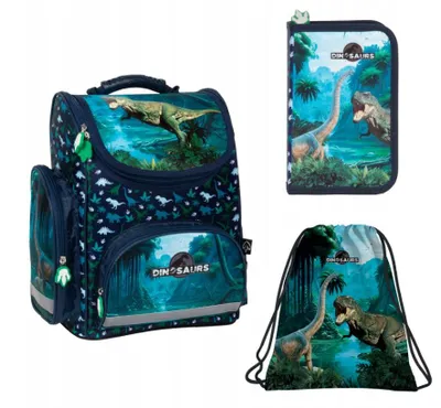Produktbild von Schultasche, 3-teiliges Schulset für Jungen, Dinosaur 19, Derform