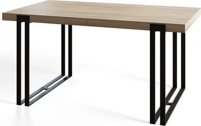 Produktbild von Alpi Moebel, Rechteckiger Esstisch Rosa, Modern Ausziehbarer Tisch 160-260x90x77 cm, Sonoma mit Schwarz Metallbeinen